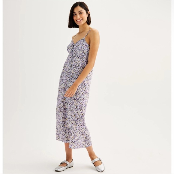 SO Dresses & Skirts - SO Button Front Floral Sleeveless Maxi Cami Junior’s Dress